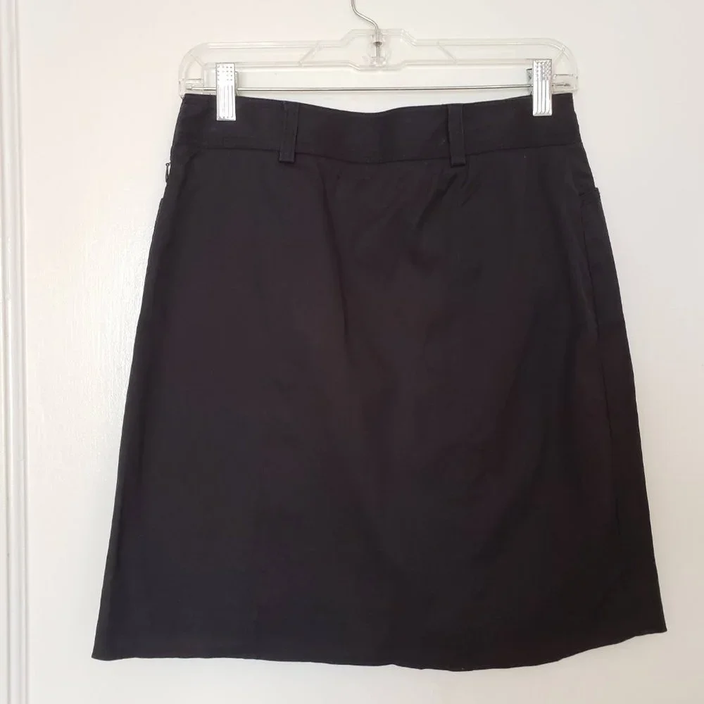 J. Crew Petite Black Stretch Pencil Skirt Size P4 Cotton Spandex